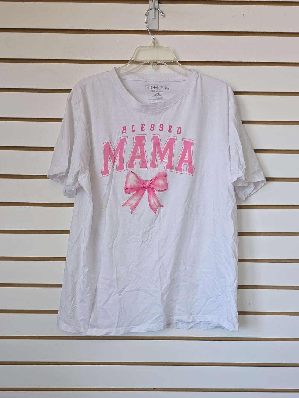 Blessed MAMA Graphic Tee in White and Pinl 2x